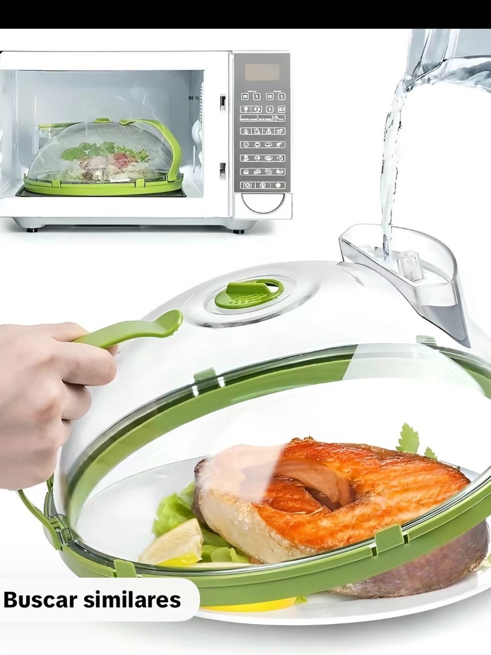 10-in Insulated Plastic Microwave Splatter Cover with Water Steamer